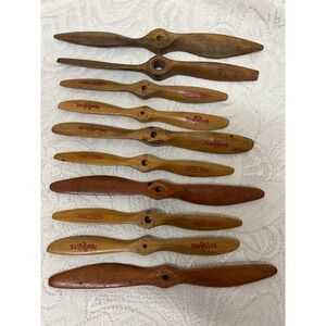 Vintage Wooden Model Airplane Propeller Lot Top-Flite Tornado Power Prop 10pc #7